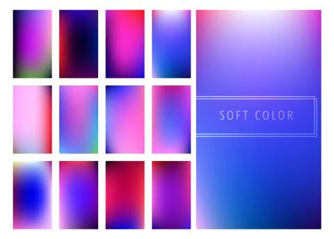 Set of soft color gradients background Stock Illustration