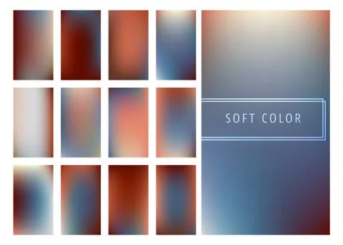 Set of soft color gradients background Stock Illustration