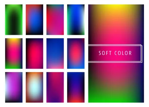 Set of soft color gradients background Stock Illustration