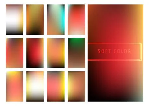Set of soft color gradients background Stock Illustration