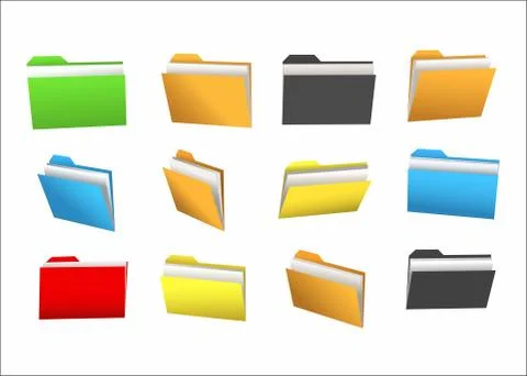 Set of soft folders Stock Illustration