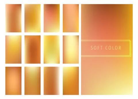 Set of soft golden gradients background Stock Illustration