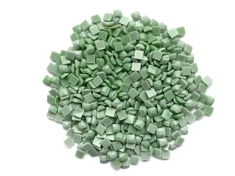 Set of soft green diamonds for diamond embroidery isolated on white backgroun Stock Photos