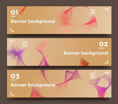 Set of soft horizontal banners Stock Illustration