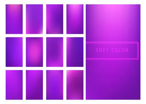 Set of soft purple gradients background Stock Illustration