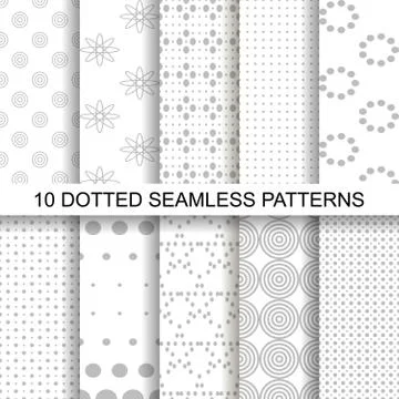 Set of soft seamless patterns with dots 스톡 일러스트