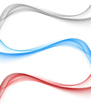 Set of soft wavy banners Stock Illustration