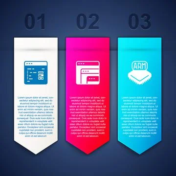 Set Software, and Processor. Business infographic template. Vector 스톡 일러스트