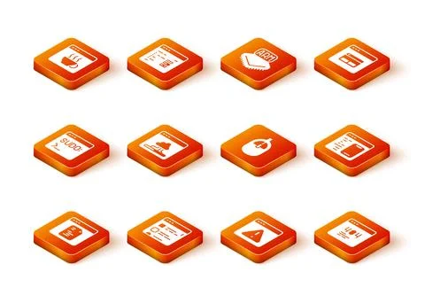 Set Software, Browser files, Code terminal, Cloud technology data transfer,.. Stock Illustration