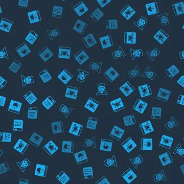 Set Software, Browser with shield, Hacker or coder and Books about programming 库存插图