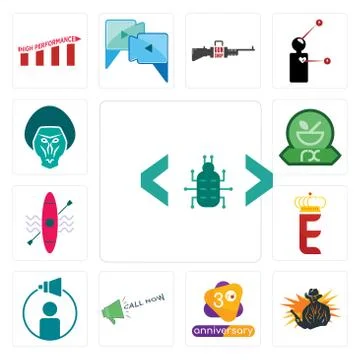 Set of software bug, outlaw, 3rd anniversary, call now, campaign management,  Free Stock Illustration