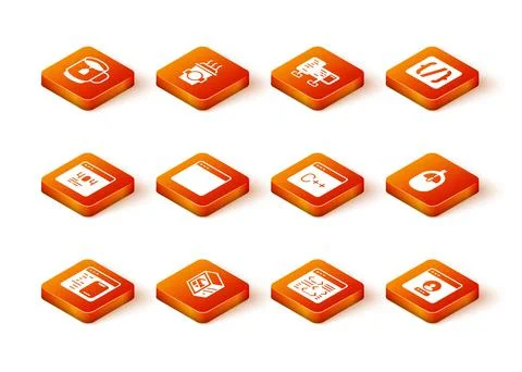 Set Software, Computer, Page with 404 error, Browser window, Create account s Illustrazione stock