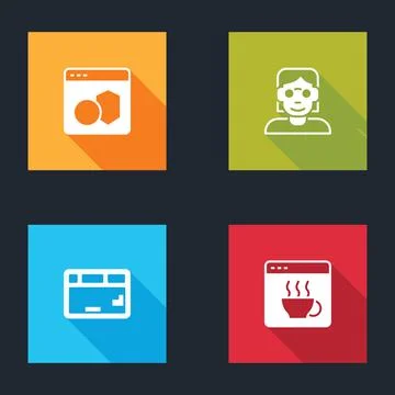 Set Software, Hacker or coder, Keyboard and icon. Vector Stock Illustration