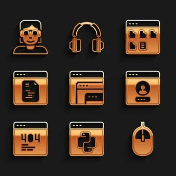 Set Software, Python programming language, Computer mouse, Create account s.. Stockillustratie