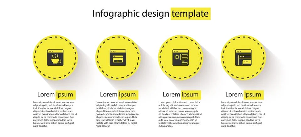Set Software, Search engine, Browser setting and . Business infographic template イラスト素材