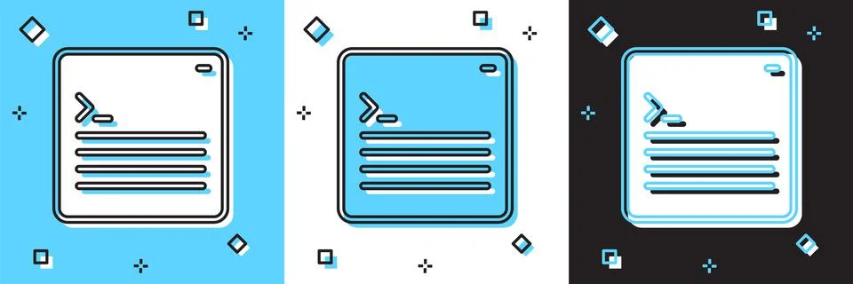 Set Software, web developer programming code icon isolated on blue and white Stock Illustration