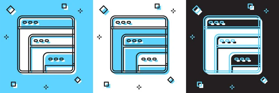 Set Software, web developer programming code icon isolated on blue and white イラスト素材