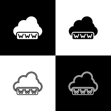 Set Software, web development, programming concept icon isolated on black and Stock Illustration