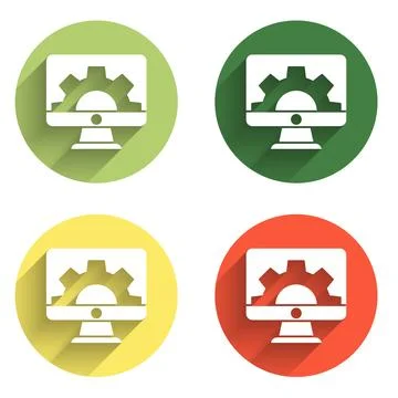 Set Software, web development, programming concept icon isolated with long .. Stock Illustration