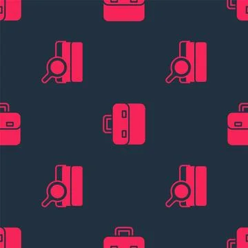 Set Soil analysis and Briefcase on seamless pattern. Vector Stock Illustration