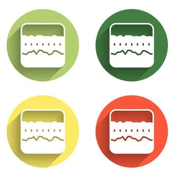 Set Soil ground layers icon isolated with long shadow background. Color cir.. Stock Illustration