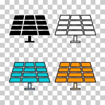 Set of Solar panel system icon, green power technology, ecology energy vector イラスト素材