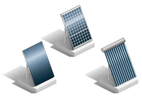Set of solar panels Stock Illustration