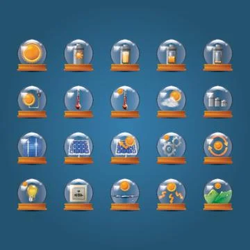 Set of solar technology icons Stock-Illustration