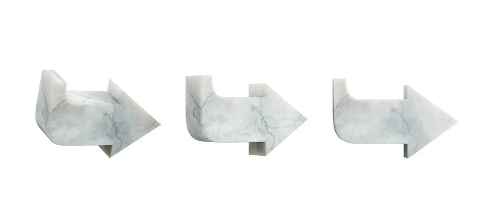 Set of solid marble arrows icon isolated on white background Stock Illustration
