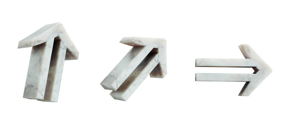 Set of solid marble arrows icon isolated on white background Stock Illustration