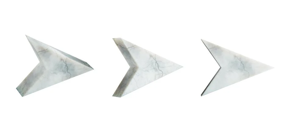 Set of solid marble arrows isolated on white background Stock Illustration