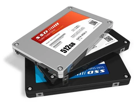 Set of solid state drives (SSD) Illustrazione stock