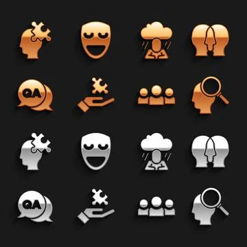 Set Solution to the problem, Bipolar disorder, Finding, Users group, Question Illustrazione stock