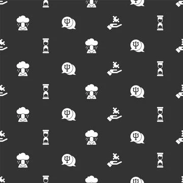 Set Solution to the problem, Old hourglass, Depression and Psychology, Psi on Stock Illustration