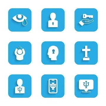 Set Solution to the problem, Psychologist online, Psychology, Psi, Graves Illustrazione stock