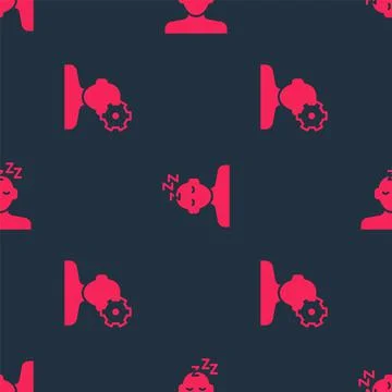 Set Solution problem in psychology and Dreams on seamless pattern. Vector Illustrazione stock