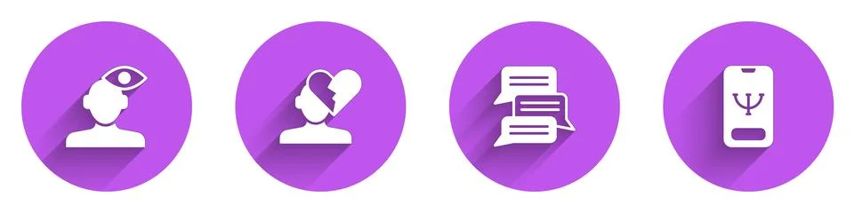 Set Solution problem in psychology, Broken heart or divorce, Online 스톡 일러스트