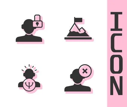 Set Solution problem in psychology, Closed personality, Psychology and Mountains イラスト素材