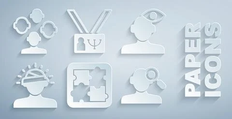 Set Solution problem in psychology, Concussion, headache, Finding, Psychology Stockillustratie