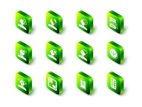 Set Solution problem in psychology, Good mood, Online psychological counsel.. Stockillustratie