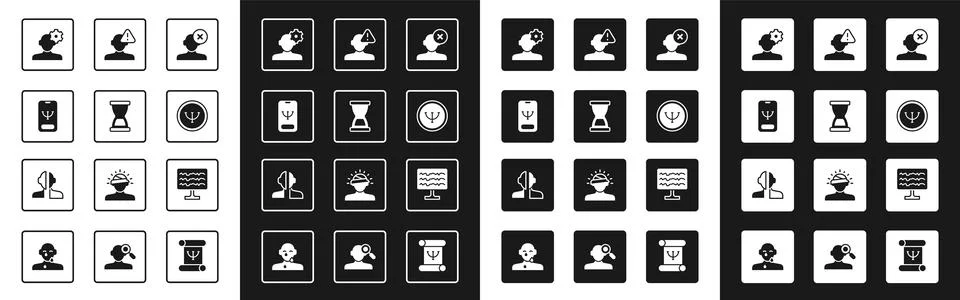 Set Solution problem in psychology, Old hourglass, Online psychological cou.. Stock Illustration