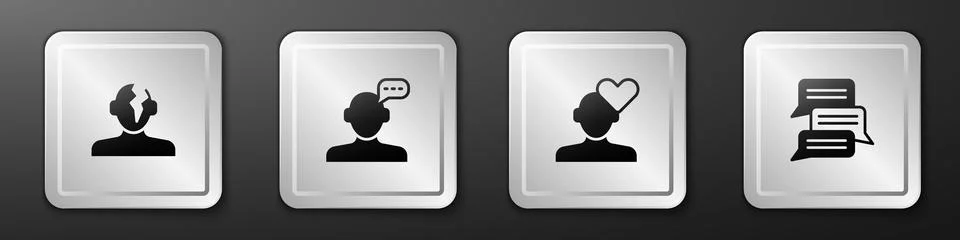 Set Solution problem in psychology, Online psychological counseling, Broken イラスト素材