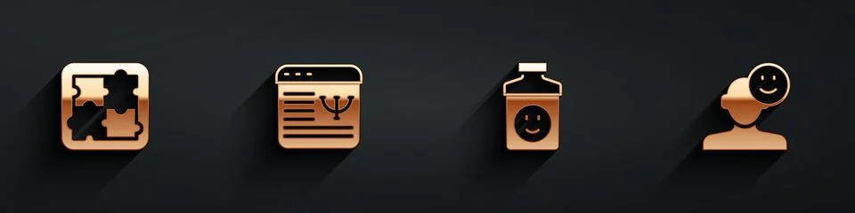 Set Solution problem in psychology, Online psychological counseling Illustrazione stock