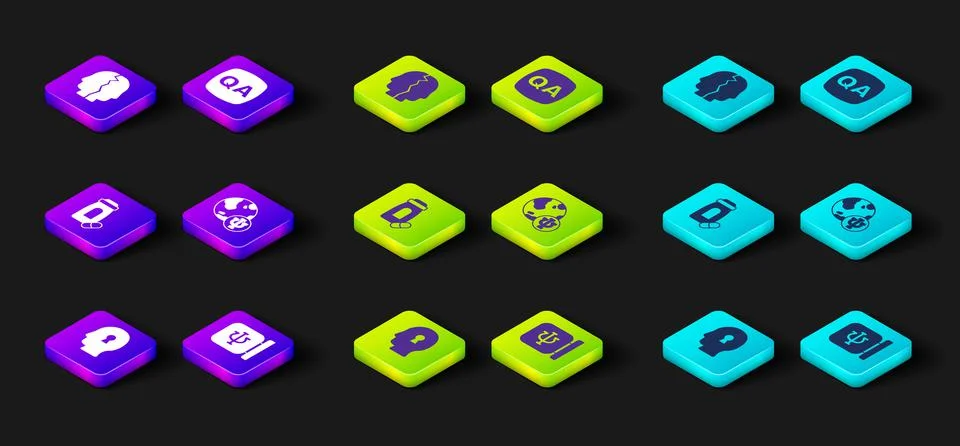 Set Solution to the problem, Psychology, Psi, Sedative pills, Question and Stock Illustration