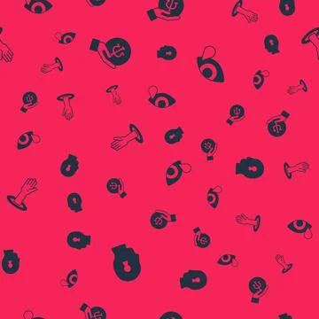 Set Solution to the problem, Psychology, Psi, Helping hand and Tear cry eye on Stock Illustration