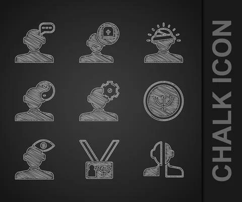 Set Solution problem in psychology, Psychology, Bipolar disorder, Yin Yang Stock Illustration
