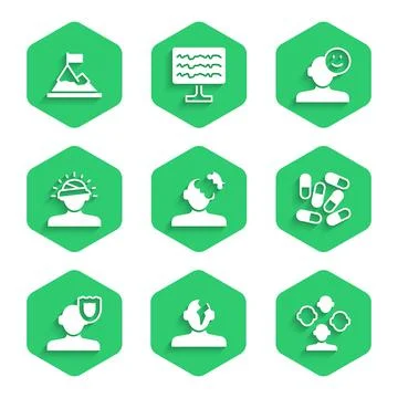 Set Solution problem in psychology, Schizophrenia, Medicine pill or tablet イラスト素材