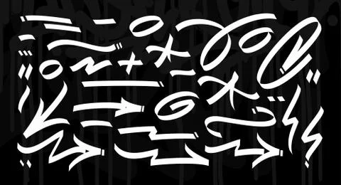 A Set Of Some Abstract Graffity Style Elements Stock Illustration