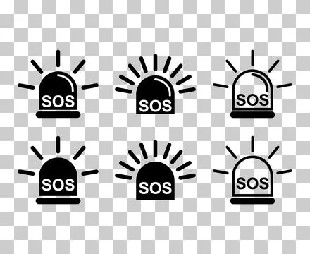 Set of SOS help icon, safety support alert design, save vector illustration Stock Illustration