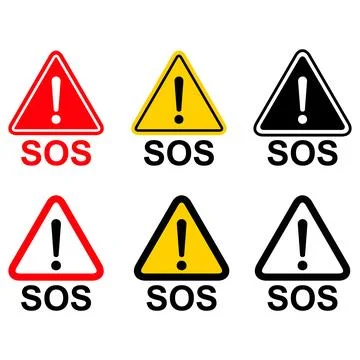 Set of SOS help icon, safety support alert design, save vector illustration Stock Illustration